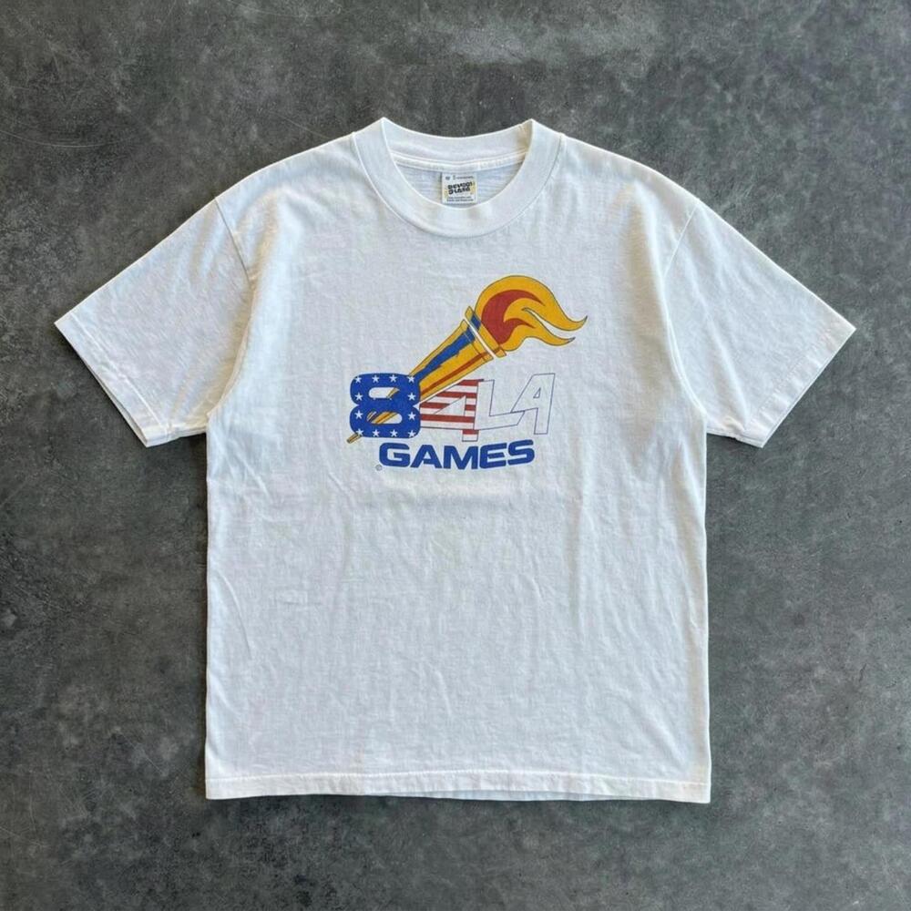 Vintage 1984 LA Olympics USA Games Double Sided T-Shirt